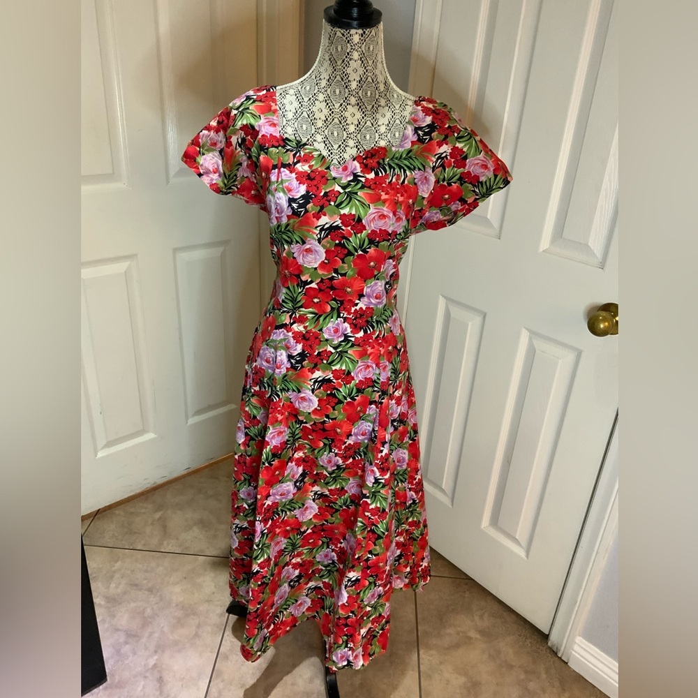 Vintage handmade floral dress size L